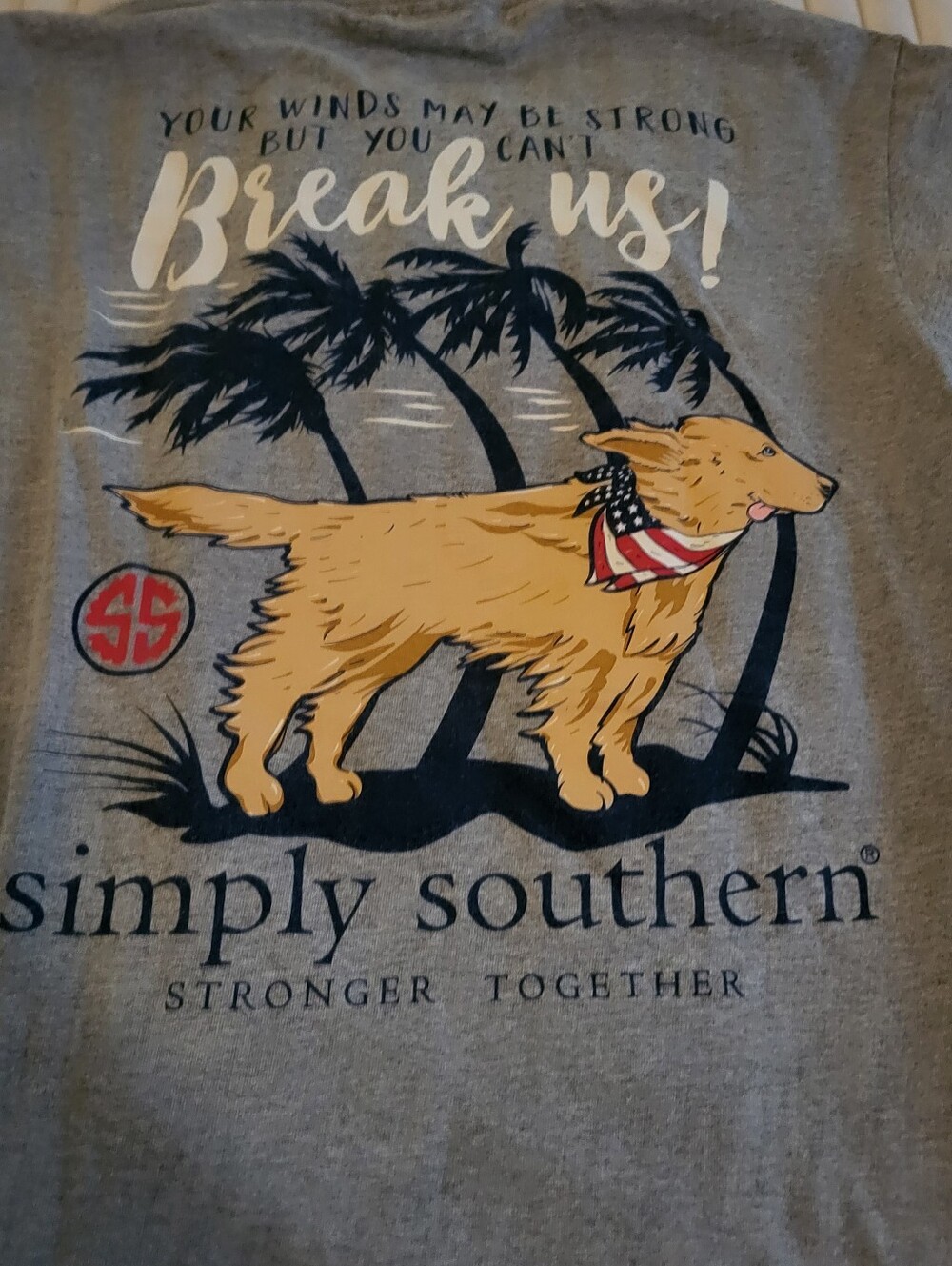 Simply Southern Dog/flag tee shirt